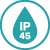 Vodotesnosť IP 45 icon